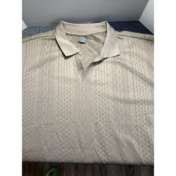 Saints Studio Men's Apparel Brown Embossed T- Shirt 4XL Cable Knit Pattern - Picture 2 of 5